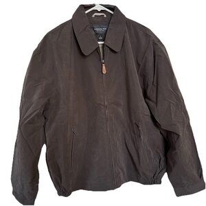 London Fog Auburn Full Zip Mocha Brown Golf Jacket-Men’s L-Sporty Gorpcore